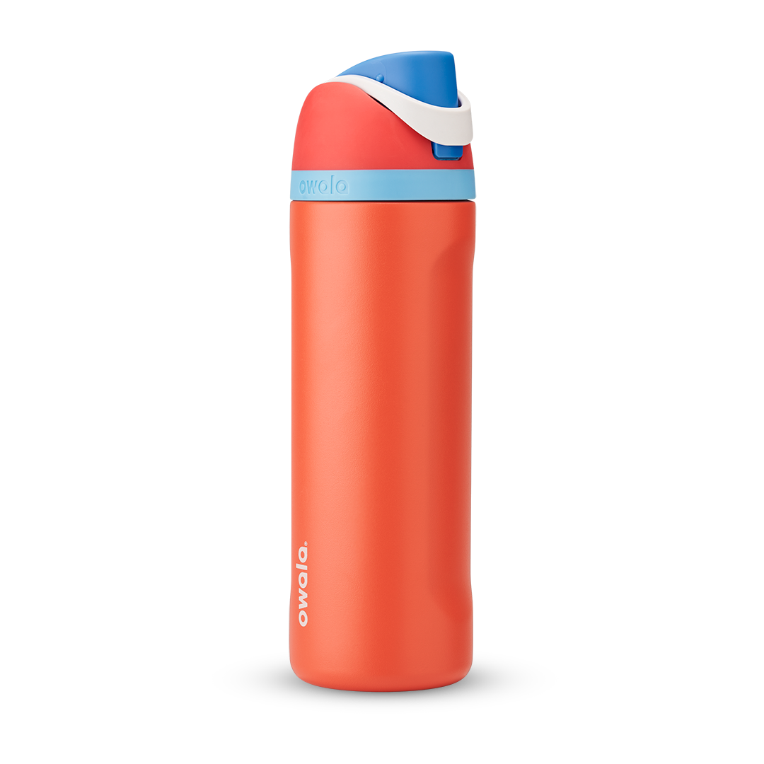 Owala FreeSip 24-oz. Stainless Steel Water Bottle + 2 Bonus Straws Combo  Pack (Sage/Maroon) 